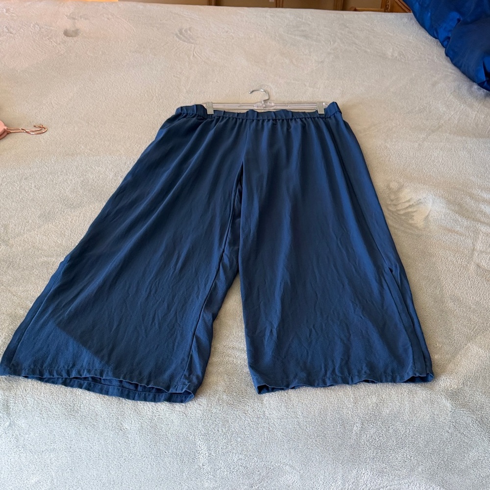Eileen Fisher Women's Adriatic  Blue Wide-Leg Silk Pants